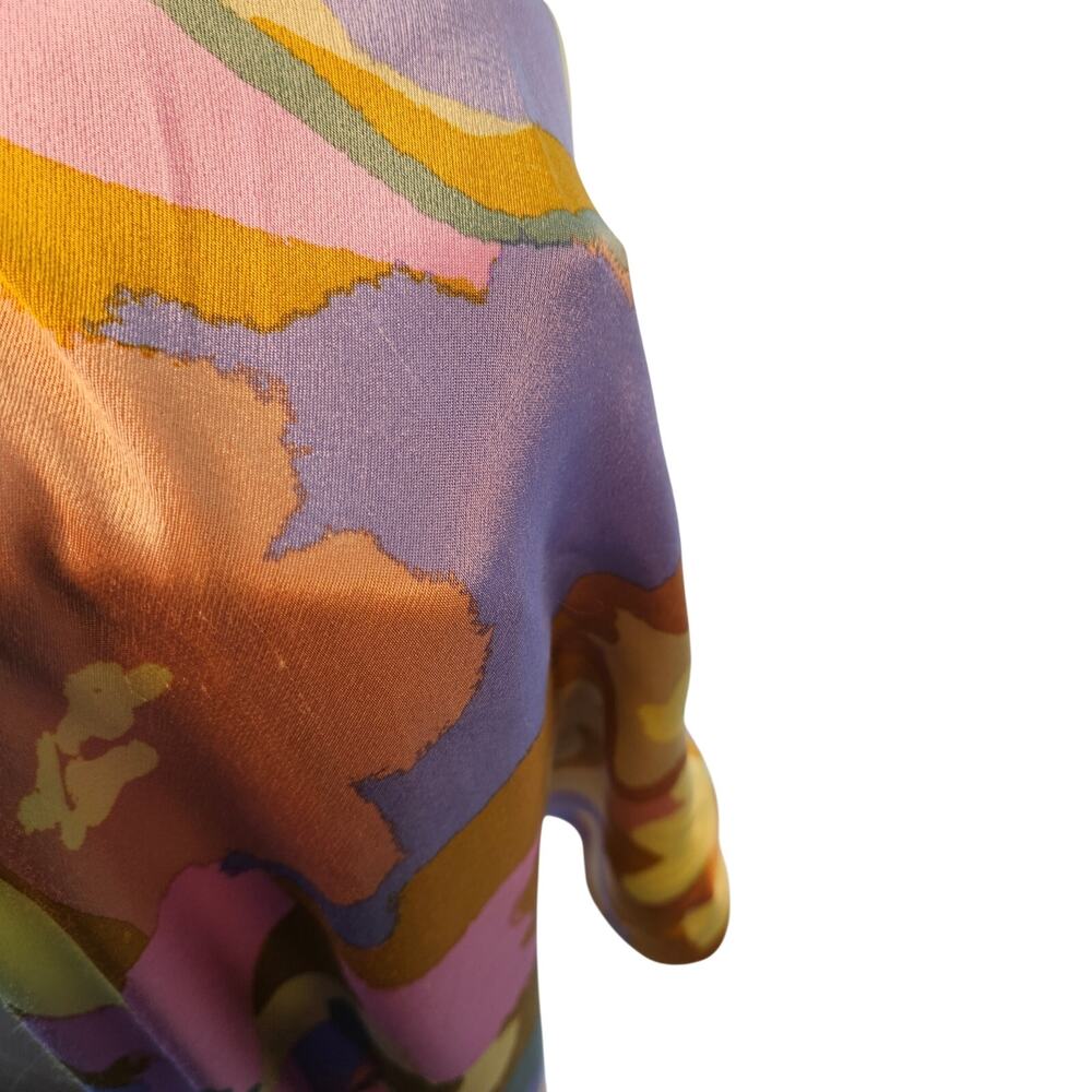 ASTR The Label Yellow Multicolor Floral Strapless Satin Maxi Dress Medium Artsy - Picture 9 of 12